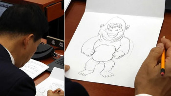 Фотография к новости: Парламент отырысында мешіннің суретін салған депутат желіні шулатты