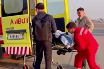 Фотография к новости: Жетісайдағы өрт: Зардап шеккен екінші науқас Шымкентке жеткізілді