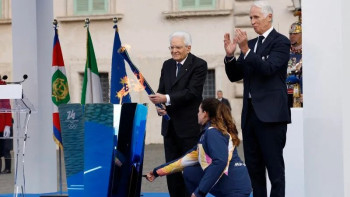 Фотография к новости: Римде 2026 жылғы қысқы Олимпиада ойындарының алауы жағылды