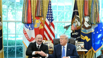 Фотография к новости: Трамп өзін Нобель сыйлығына ұсынған Әзербайжан президентіне алғыс айтты