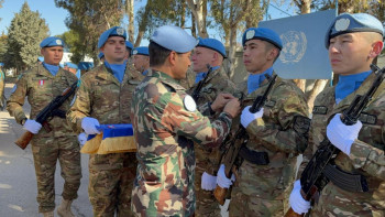 Фотография к новости: Голан жотасындағы қазақстандық бітімгерлер БҰҰ медалімен марапатталды
