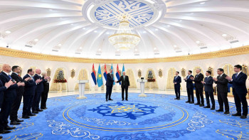 Фотография к новости: Қасым-Жомарт Тоқаев пен Александр Вучич Бірлескен мәлімдеме қабылдады