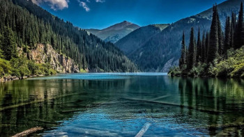 Фотография к новости: Көлсайда автобус жартастан құлап кете жаздады