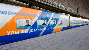 Фотография к новости: Қазақстанда Жеңіс күніне орай арнайы пойыздар жолға шықты
