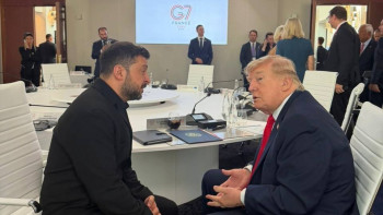Фотография к новости: Трамп пен Зеленский G7 саммитінде кездесті: Енді басты келіссөз өтпек
