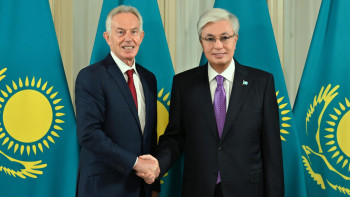 Фотография к новости: Президент Жаһандық өзгерістер институтының атқарушы төрағасы Тони Блэрмен кездесті
