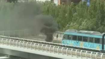 Фотография к новости: Астанада LRT желісінде өрт шықты