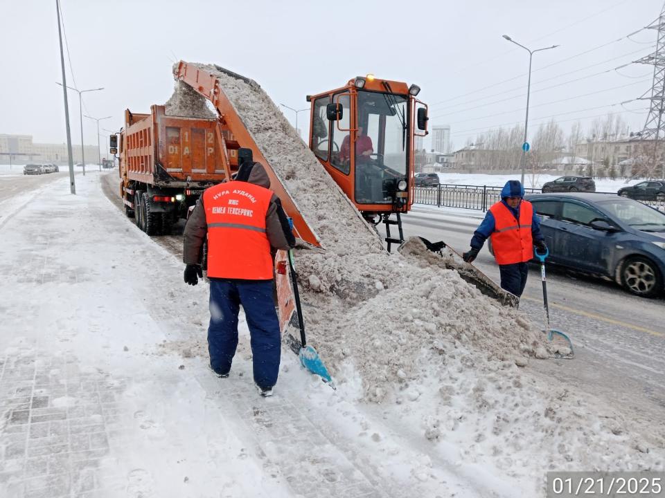 Астанада қар күреуге 2700-ден астам жол жұмысшы жұмылдырылды