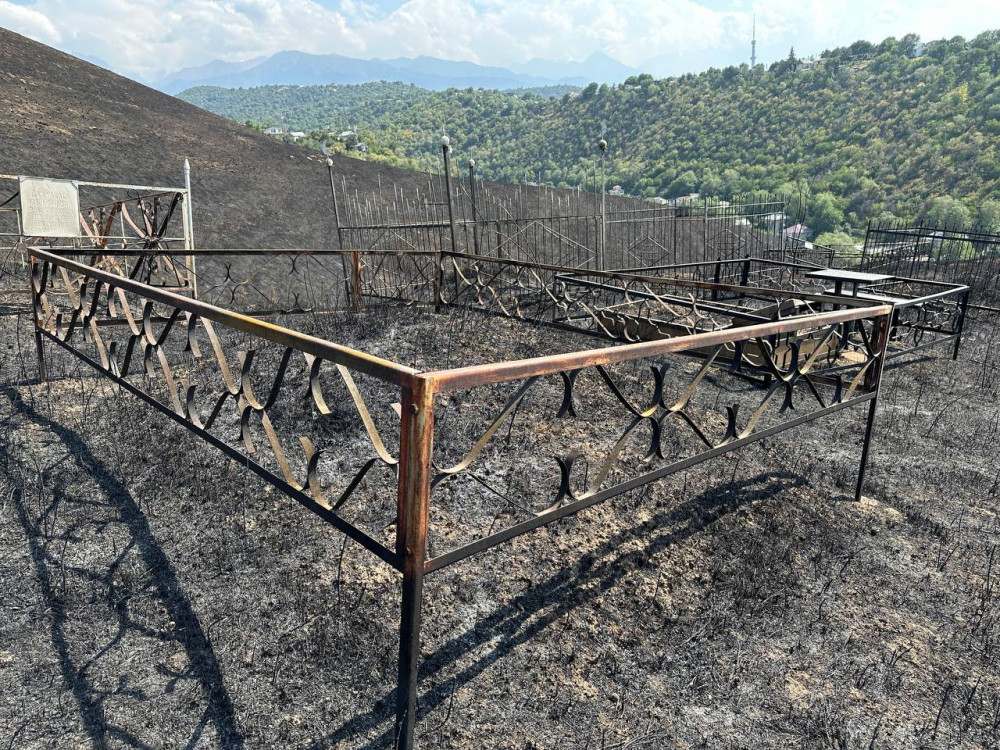 Алматыда Кеңсай-1 аумағындағы ірі өрт: зираттар өртенді ме?