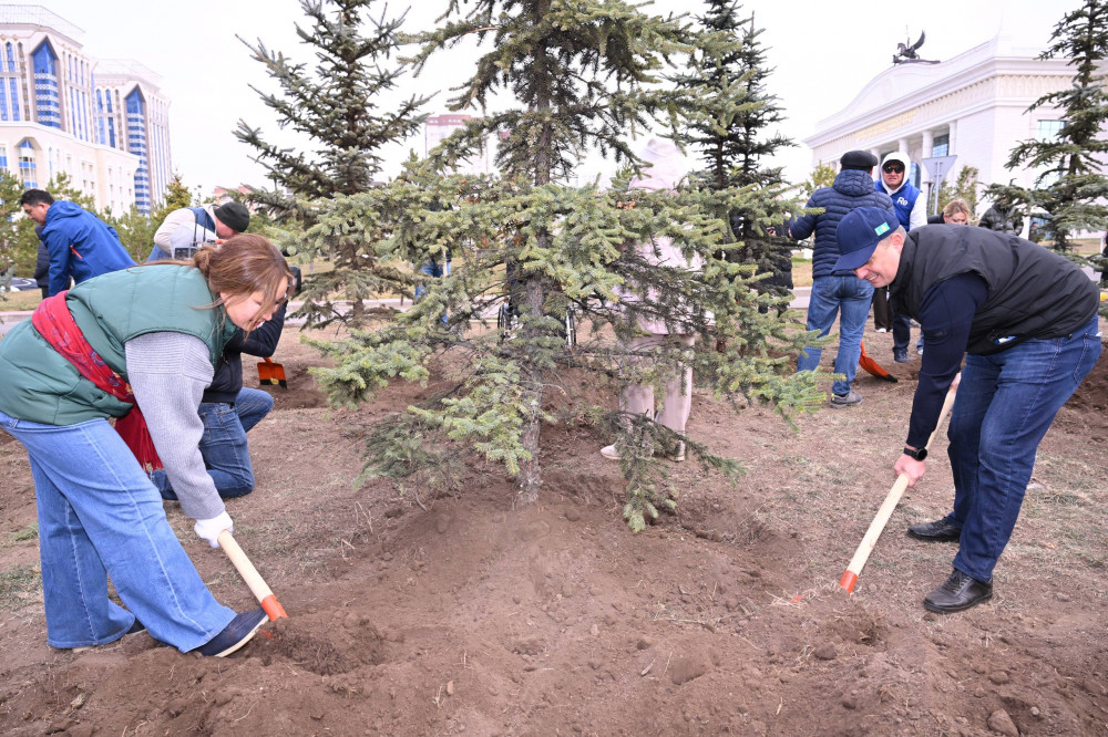 Мәжіліс депутаттары Астанада 140 түп ағаш отырғызды