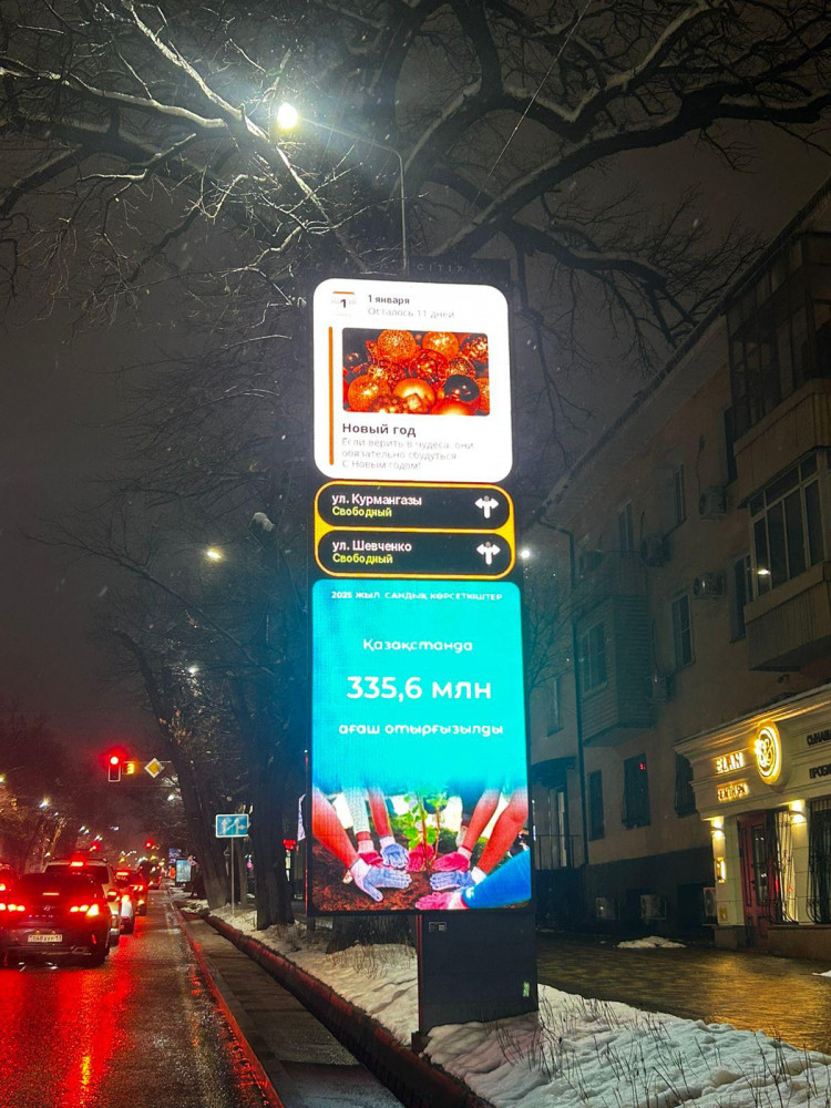 Ел өңірлерінде мемлекеттік жобалар мен жетістіктер LED-экрандарда көрсетіле бастады