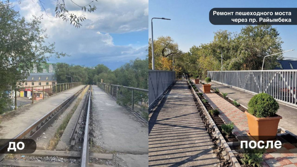 Досаев Райымбек даңғылындағы жаяу жүргіншілер көпірін жөндеу барысымен танысты