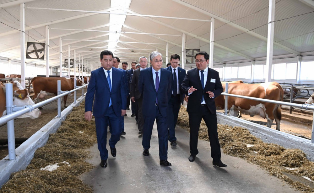 Тоқаев 366 млн теңге инвестиция салынған «Қызылжар-Сүт» фермасына барды