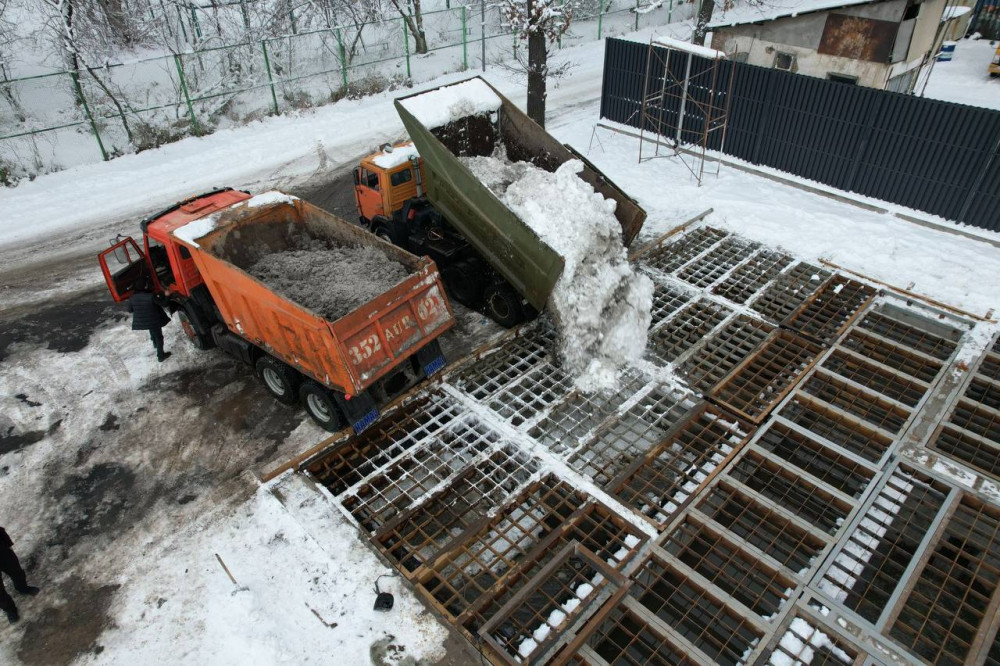 Алматыда қар еріту пункті іске қосылды