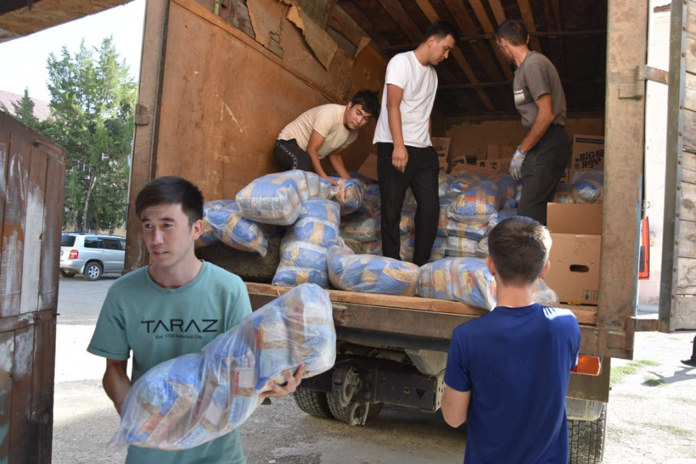 Мақтааралдан Байзақ ауданына 10 тонна гуманитарлық көмек жіберілді